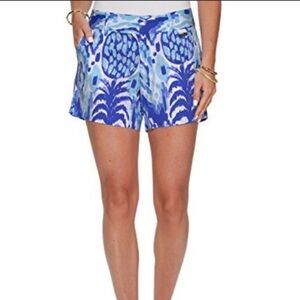 Lilly Pulitzer Callan Shorts Serene Blue Tropi Call Me Size 00
